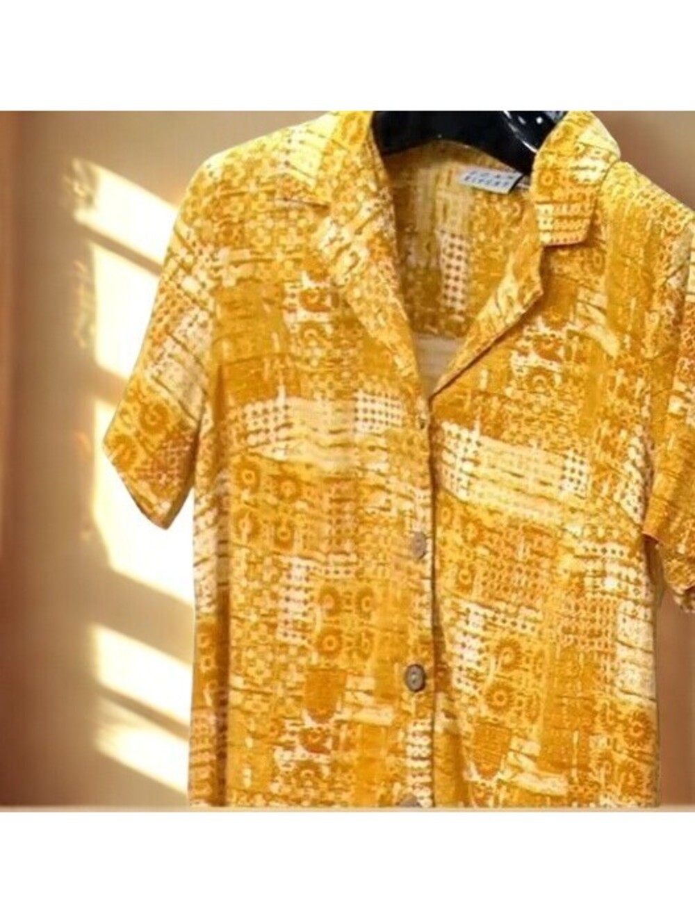 Joan Rivers Short Sleeve Linen Resort Shirt Size 1X